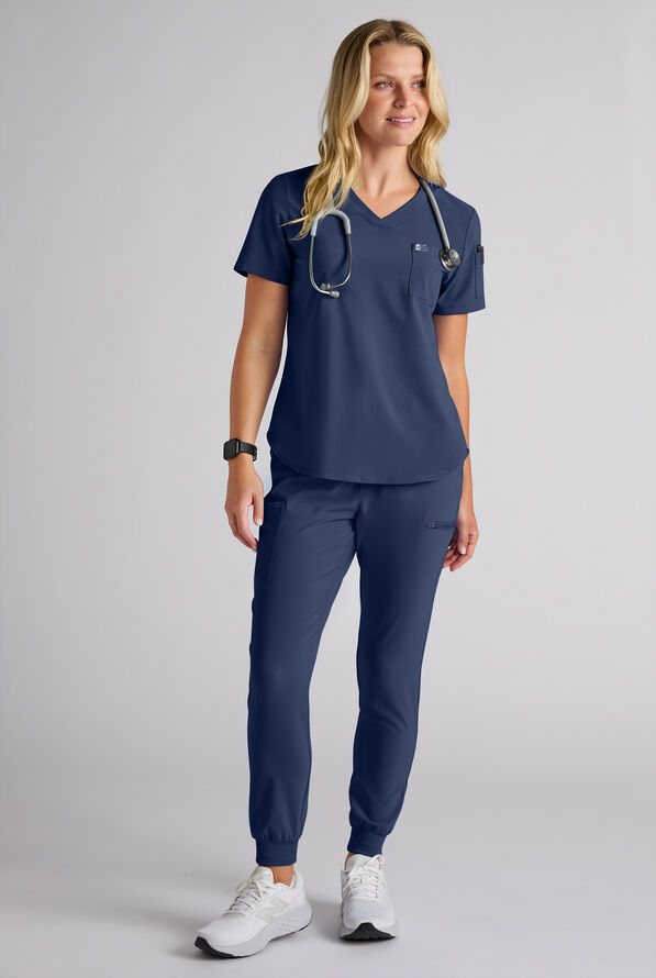 Easy STRETCH Women's Scrub Set - Navy - 11