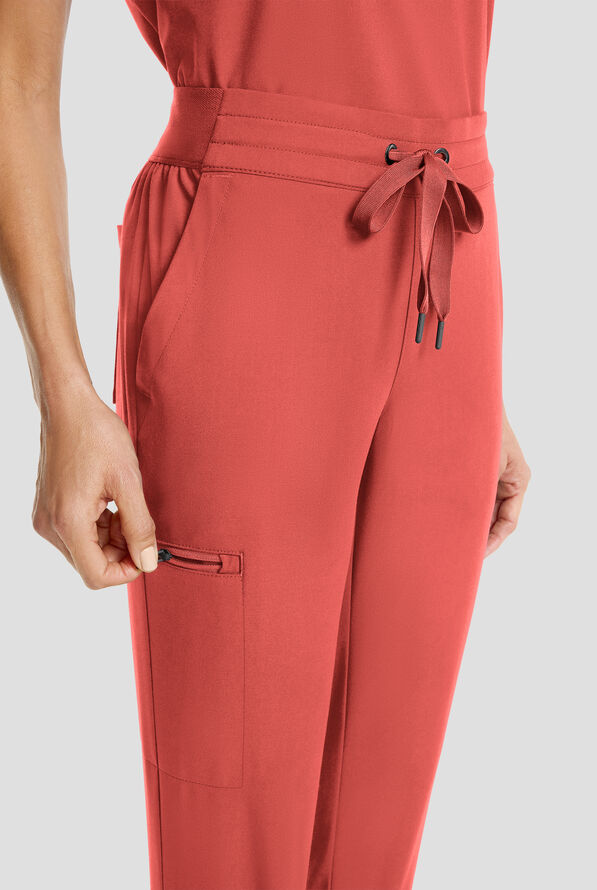 Healing Hands Quest Women's 5-Pocket STRETCH Drawstring Jogger Scrub Pant - Warm Sunrise - 3
