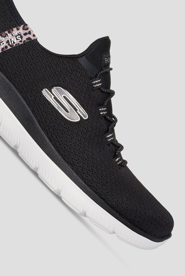 Skechers Sport SUMMITS - LEOPARD CHIC Knit Bungee Athletic Slip-On Shoes - null - 3