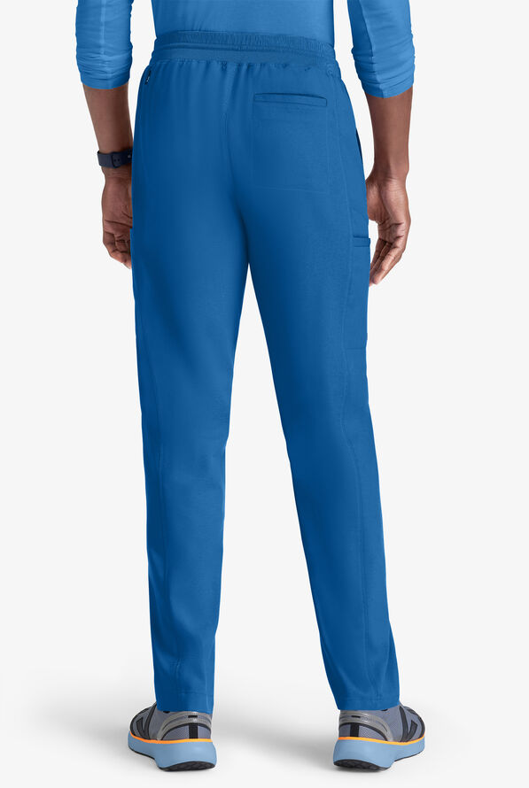Grey's Anatomy by Barco Spandex STRETCH Hudson Men's 6-Pocket Slim Straight Cargo Scrub Pants - Royal - 2
