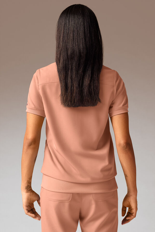 Blusa m&eacute;dica Hypothesis Kentica con cuello redondo y 4 bolsillos para mujer - Earth - 3