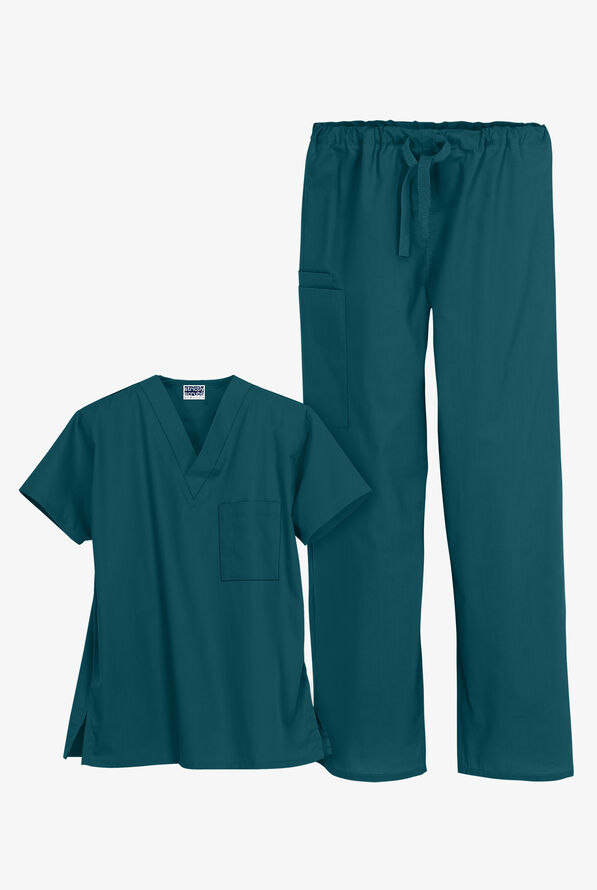 UA Strictly Scrubs Unisex Scrub Set - Caribbean Blue - 1