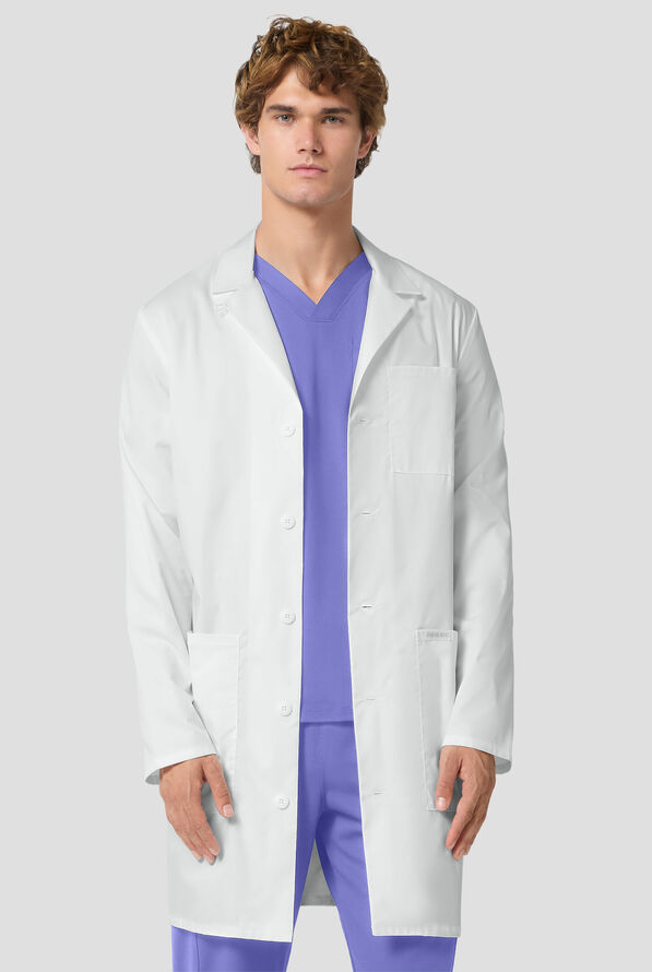 Bata de laboratorio Cherokee Project de 38" de largo con 3 bolsillos para hombre - White - 2