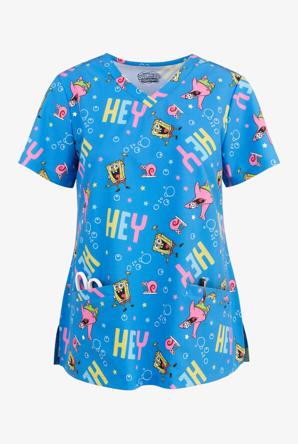 Spongebob Square Pants V-Neck Print Top - null - 1