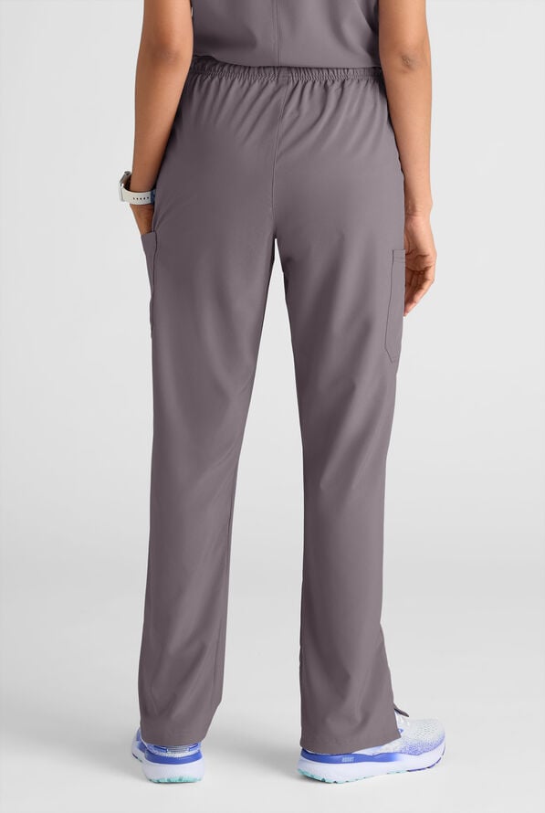 Easy STRETCH Eden Women's 4-Pocket Drawstring Scrub Pants - Petite - Grey Stone - 2