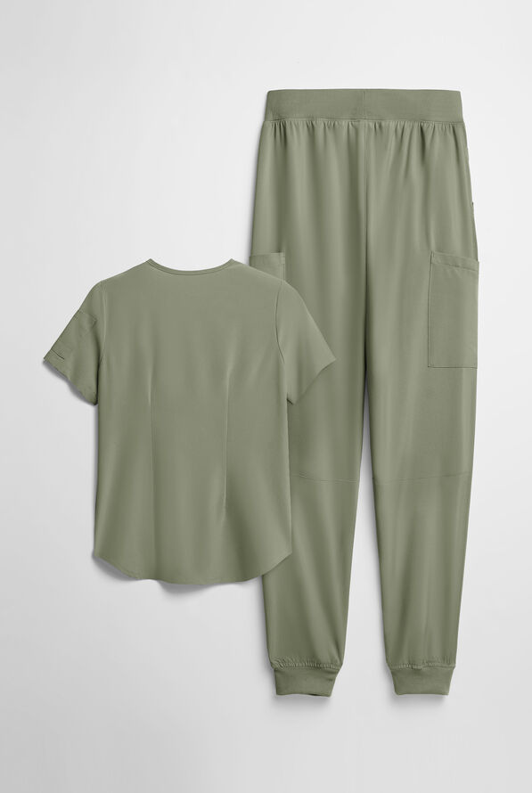 Easy STRETCH Women's 10-Pocket Scrub Set - Olive Leaf - 2