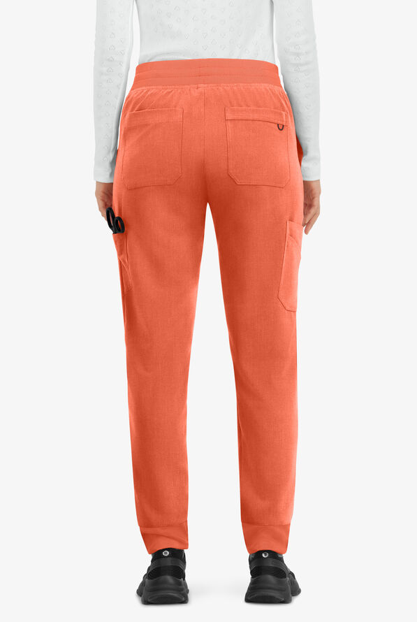 koi Next Gen Smart Daily Women's 8-Pocket STRETCH Jogger Scrub Pant - Heather Coral - 4
