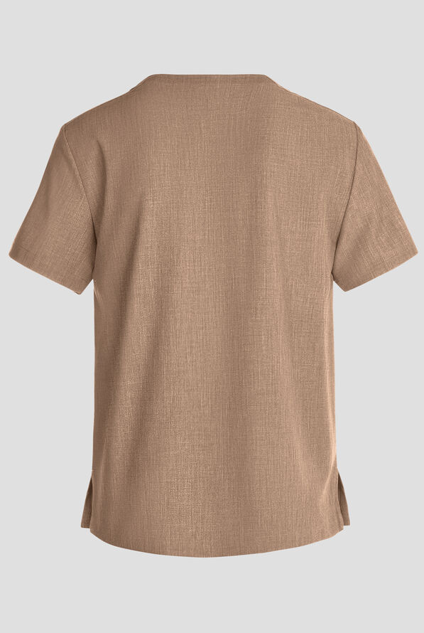 Healing Hands Quest Men's 1-Pocket STRETCH Tuck In V-Neck Scrub Top - Desert Taupe - 2