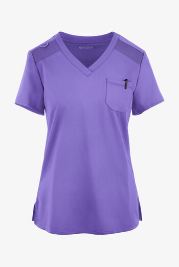 Med Couture Touch Women's 1-Pocket STRETCH Tuck In V-Neck Scrub Top