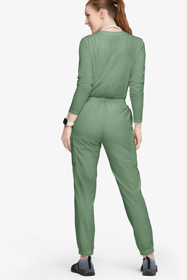 Strictly Scrubs Women's 7-Pocket Tapered Jogger Cargo Scrub Pants - Seaspray - 3