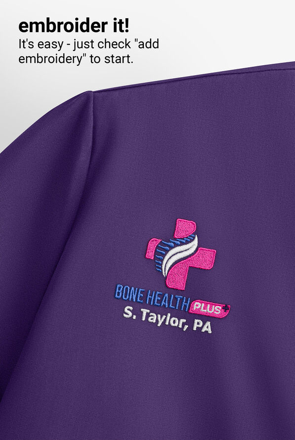 Med Couture Amp Women's 1-Pocket STRETCH Tuck In V-Neck Scrub Top - Purple Surge - 3