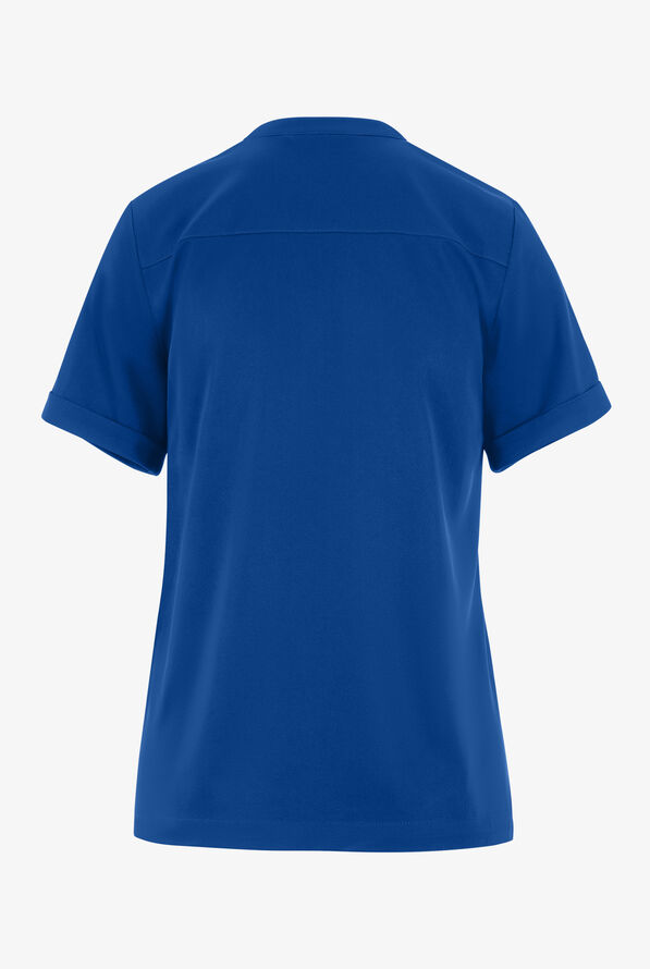 HH Works by Healing Hands Macy Women's 1-Pocket STRETCH Mandarin Collar Tuck In Scrub Top - Royal - 2