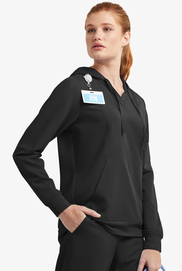 Sudadera m&eacute;dica MOVEMENT by Butter-Soft Sirius STRETCH con capucha y 4 bolsillos para mujer - Black - 5