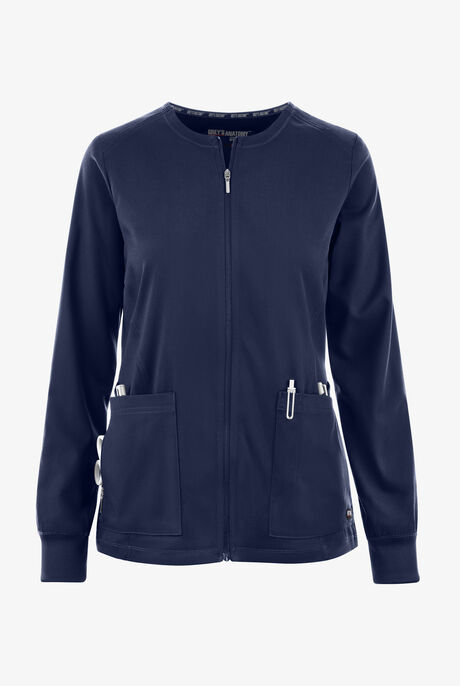Grey's Anatomy by Barco Spandex STRETCH Gianna Women's 5-Pocket Zip Front Scrub Jacket
