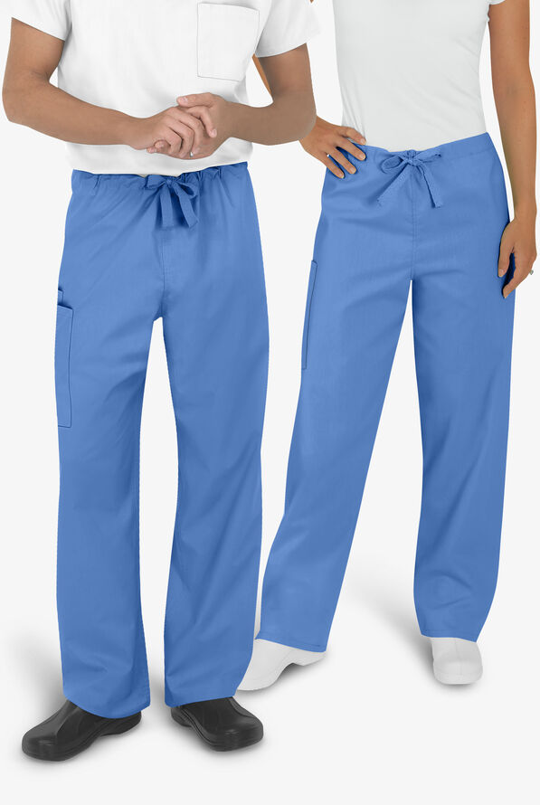 UA Best Buy Scrubs Unisex 3-Pocket Drawstring Pant - Ceil Blue - 2