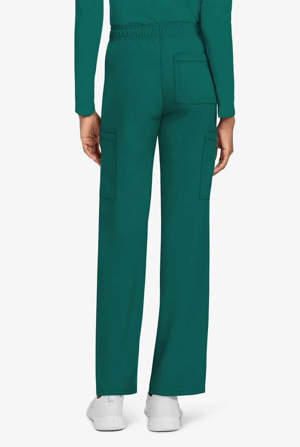 Cherokee Workwear Originals Ultra Unisex 3-Pocket Drawstring Straight Leg Scrub Pants - Hunter - 4