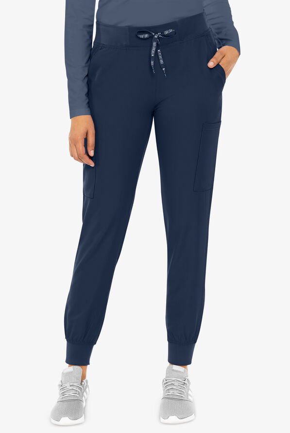 Med Couture Insight Women's 6-Pocket Cargo Jogger Scrub Pants - Navy - 1