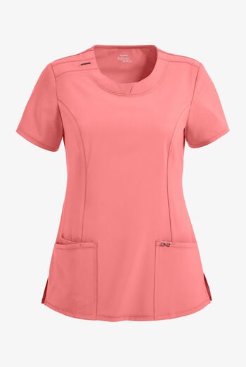 Infinity Women's 3-Pocket STRETCH Round Neck Scrub Top