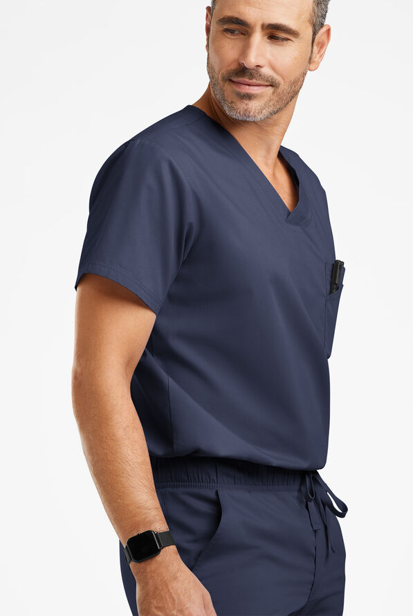 Butter-Soft Originals Men's 3-Pocket V-Neck Scrub Top - Navy - 4