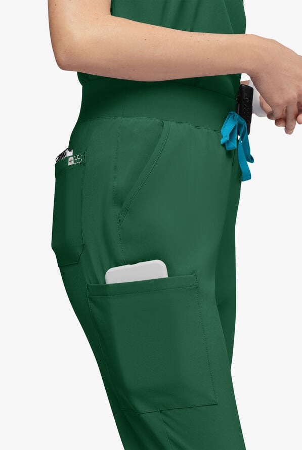 Easy STRETCH Olivia Women's 7-Pocket Slim Leg Jogger Scrub Pants - Tall - Hunter - 2