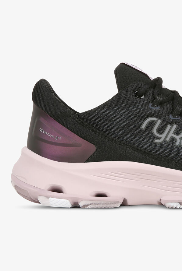Ryka Women's Devotion X PLUS Black/Lilac Athletic Lace Up Nursing