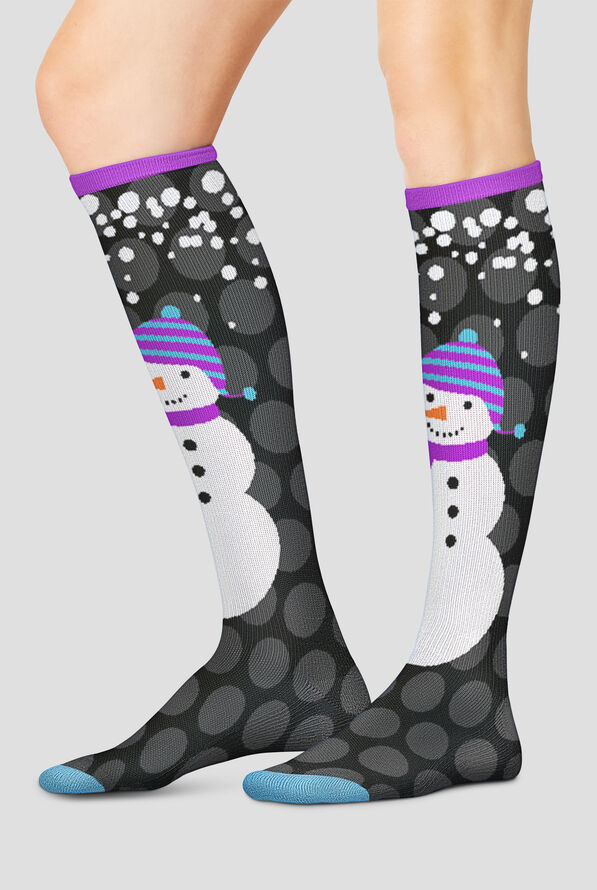 Calcetines de compresión Cherokee Snowman Love para mujer - 10-15 mmHG - null - 1