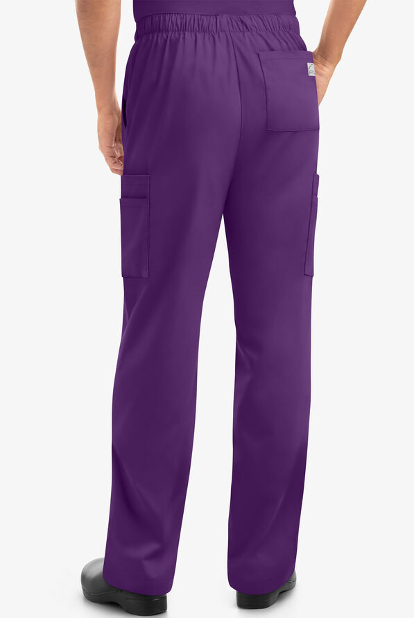 Pantal&oacute;n m&eacute;dico Butter-Soft STRETCH estilo cargo con piernas rectas y 9 bolsillos para hombre - Eggplant - 3