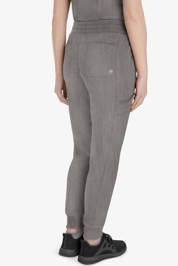Pantal&oacute;n m&eacute;dico Healing Hands Purple Label Toby STRETCH estilo jogger con 7 bolsillos y cord&oacute;n para mujer - Heather Grey - 4