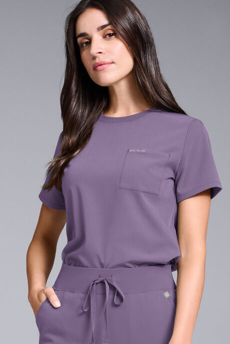 Blusa médica Hypothesis Base con cuello redondo para mujer