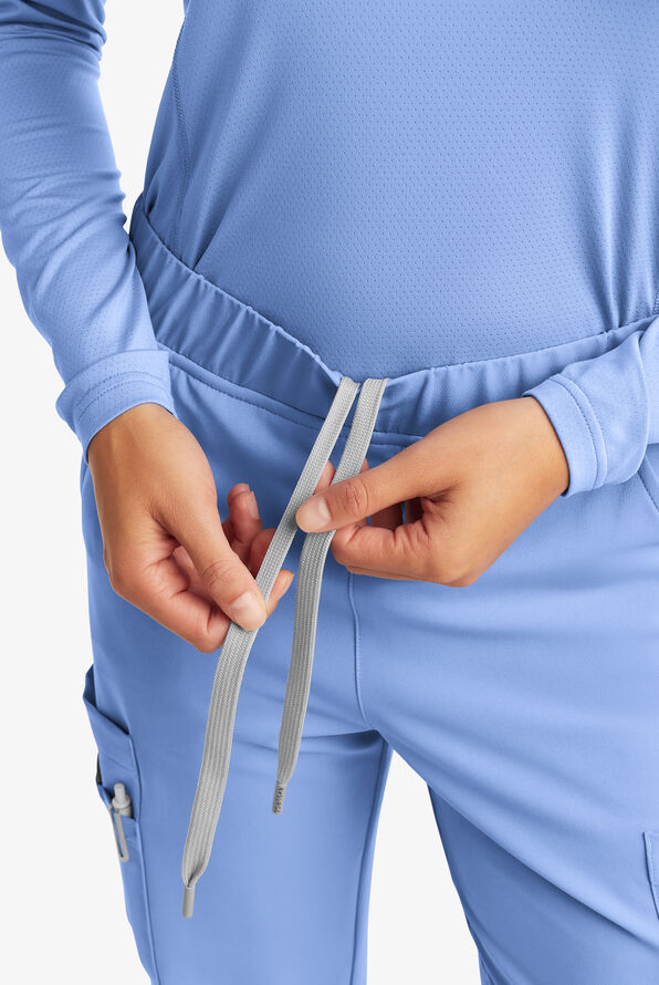 Butter-Soft Women's 13-Pocket Cargo Scrub Pants **Slightly IRREGULAR**&nbsp; - Ceil Blue - 3