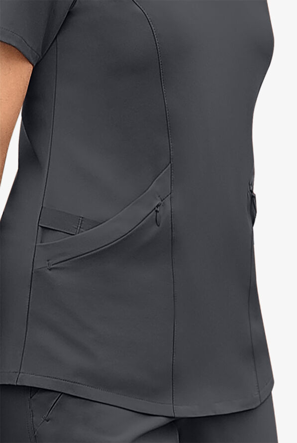 Wink Renew Women's 4-Pocket STRETCH V-Neck Scrub Top - Pewter - 3