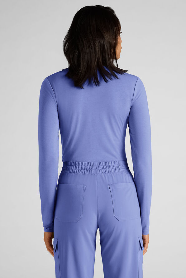 Easy STRETCH Cate Women's Long Sleeve Knit Underscrub - Ceil Blue - 4