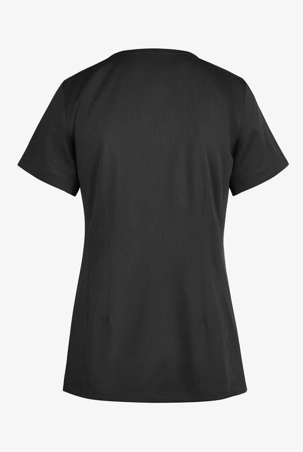 Healing Hands Purple Label Jean Women's 3-Pocket STRETCH Jewel Neck Scrub Top - Black - 2