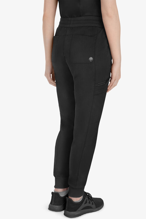 Healing Hands Purple Label Toby Women's 7-Pocket STRETCH Jogger Drawstring Scrub Pant - Black - 4