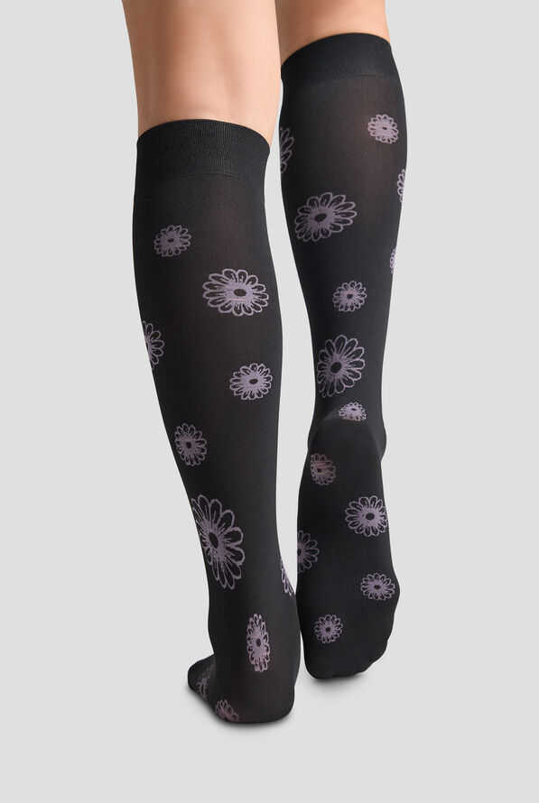 Calcetines de compresi&oacute;n UA Daisies para mujer exclusivos de UA - 11 mmHg - Black - 3