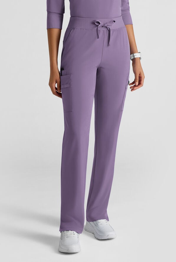 WhisperLite YARA Women's 10-Pocket STRETCH Cargo Straight Leg Scrub Pants - Purple Dusk - 1