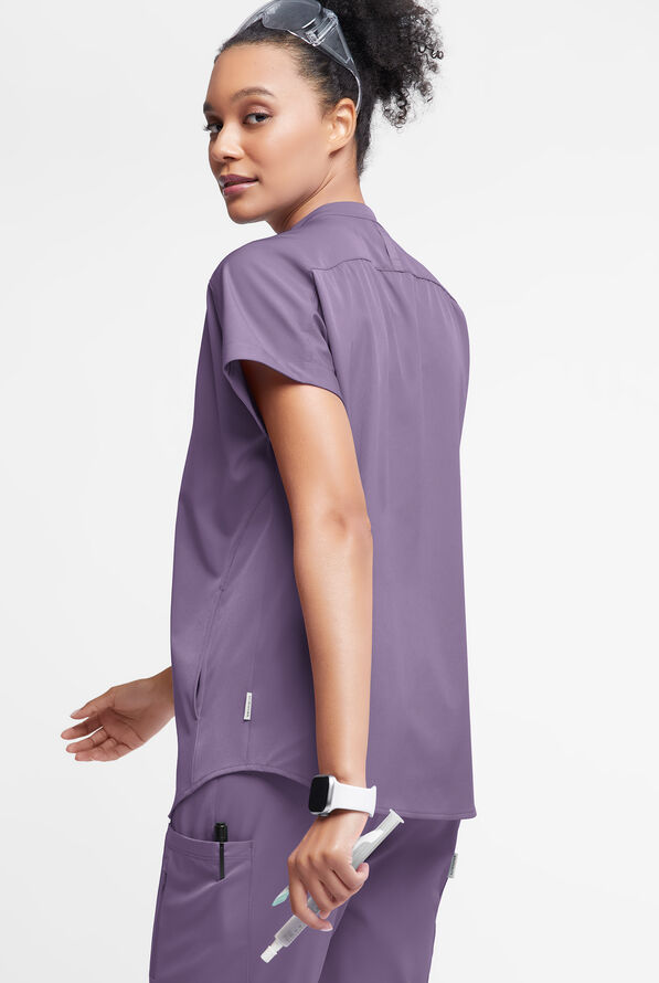 WhisperLite Women’s Aerin 3-Pocket Oversized Dolman Sleeve Scrub Top - PURPLE DUSK - 5