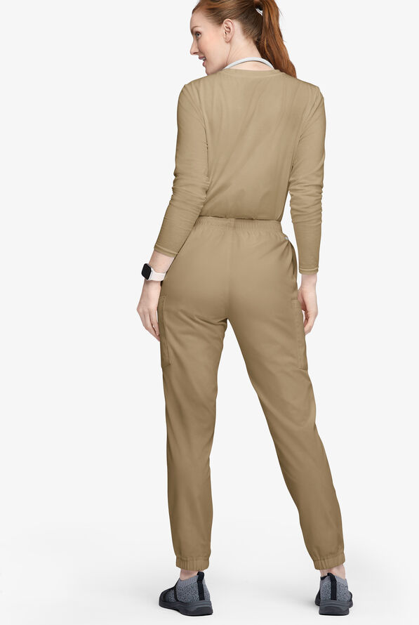 Butter-Soft Originals Women's 7-Pocket Tapered Jogger Cargo Scrub Pants - Golden Sand - 3