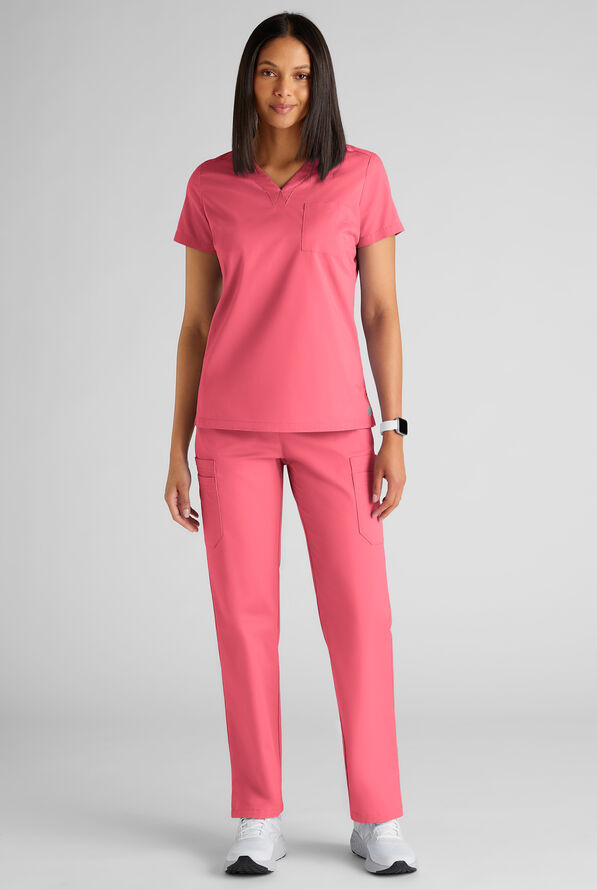 Butter-soft STRETCH Women's Scrub Set - Rouge Rose - 1