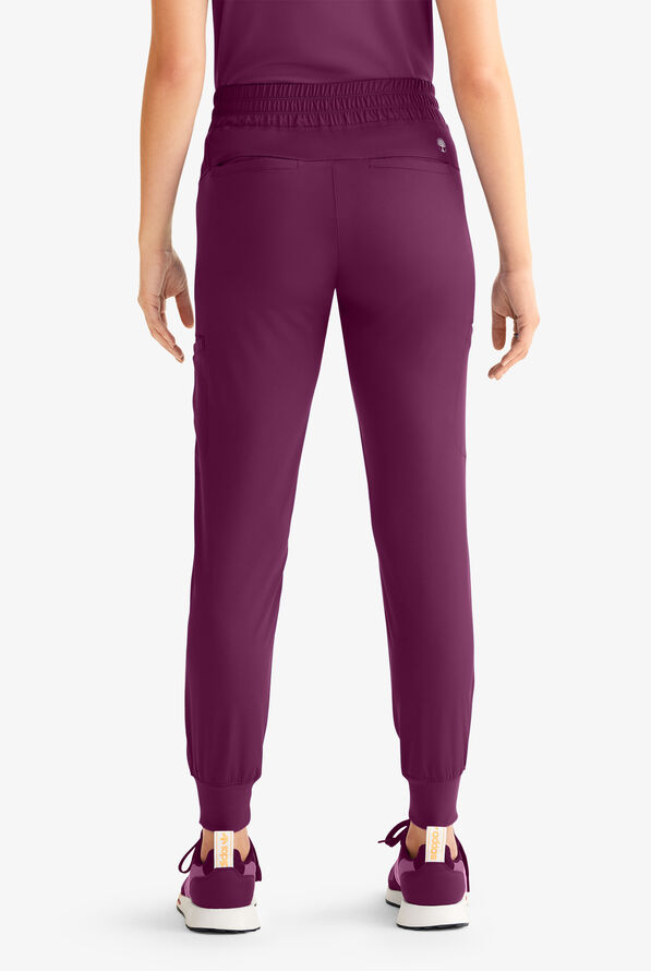 HH Works by Healing Hands Rhea Women's 6-Pocket STRETCH Cargo Jogger Scrub Pants - Wine - 3