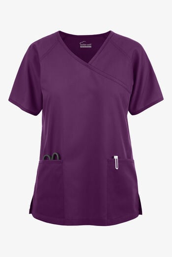 Butter-Soft Originals Women's 3-Pocket Mock Wrap Raglan Sleeve Scrub Top