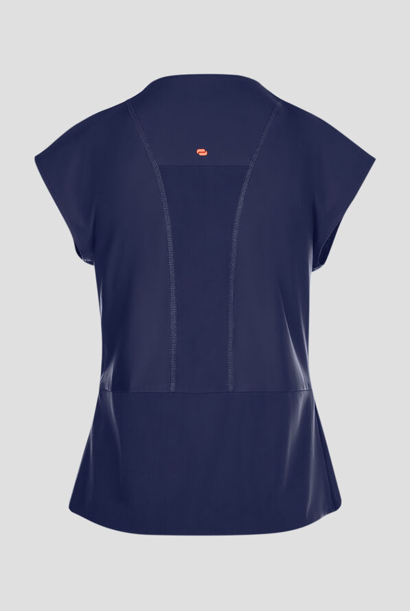 Infinity GNR8 Kinetic Knit Women's 3-Pocket STRETCH Dolman Wrap V-Neck Scrub Top - Navy - 3