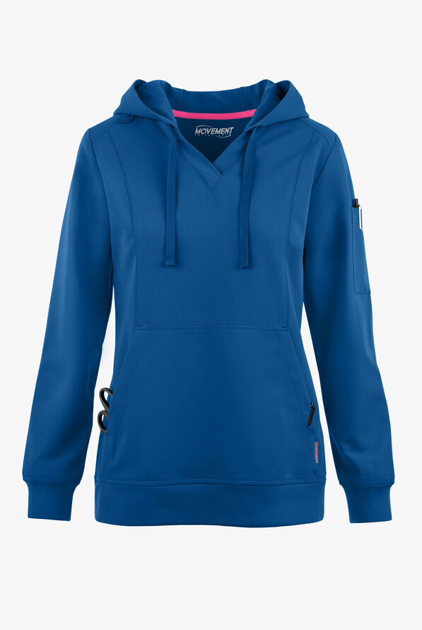 MOVEMENT by Butter-Soft Sirius Women's 4-Pocket Long Sleeve STRETCH Scrub Hoodie - Royal - 1