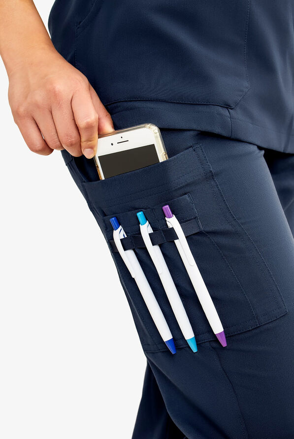 Pantal&oacute;n m&eacute;dico Keswi con cord&oacute;n interior y 9 bolsillos para mujer - Navy - 4