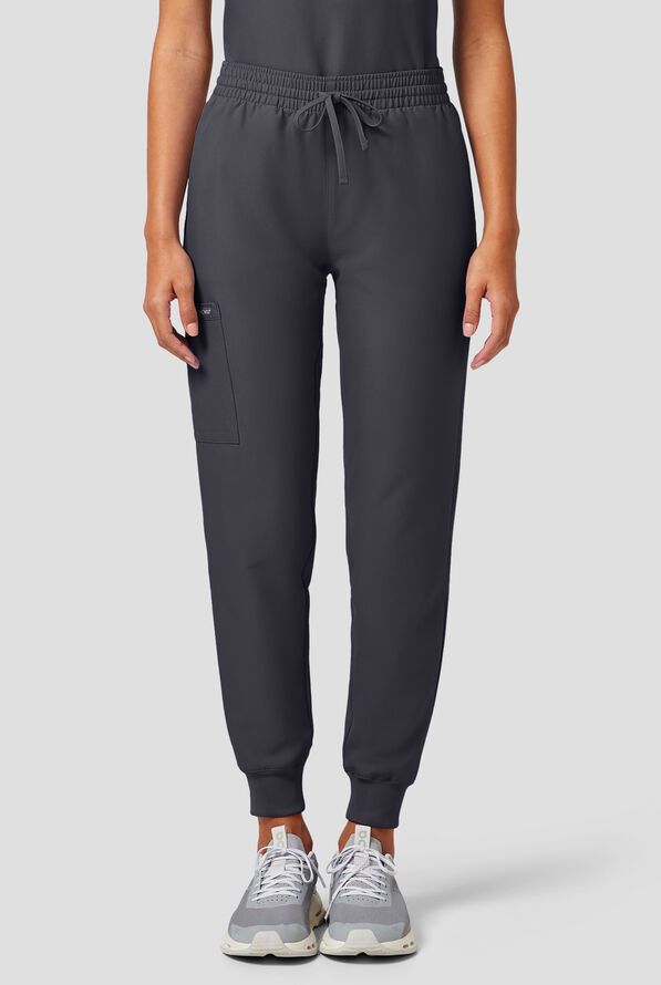 Cherokee Workwear Originals Ultra Women's 5-Pocket Drawstring Jogger Scrub Pants - Pewter - 1