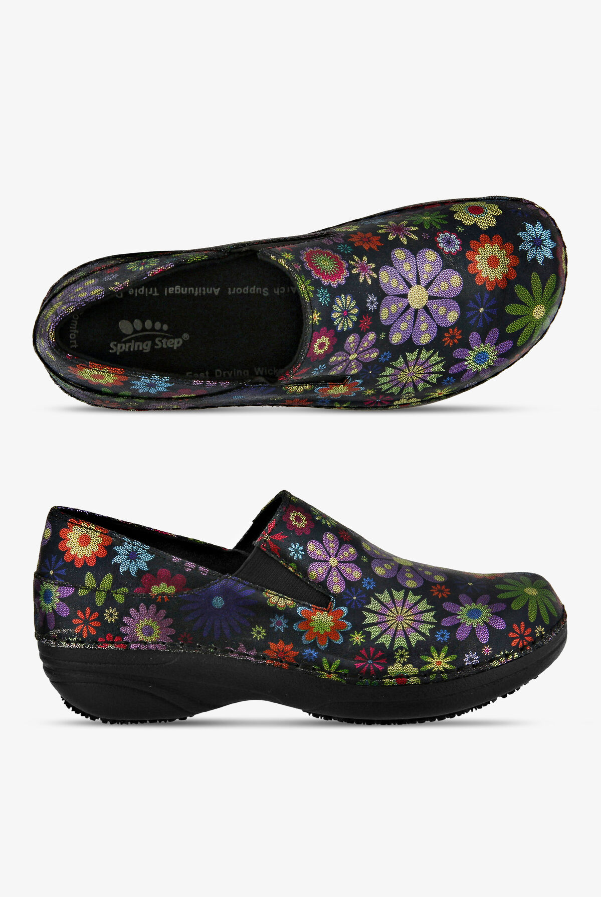 Spring Step Manila Work Clog Men 9.5 NIB — Black, Slip‑Resistant Professional Manila Slip on Loafer Shoes – Spring Step Shoes main image 3