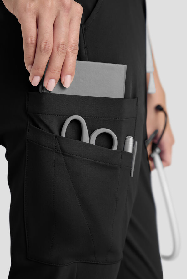 Pantal&oacute;n m&eacute;dico ReSurge Topaz con cord&oacute;n ajustable y 11 bolsillos para mujer - Black - 3