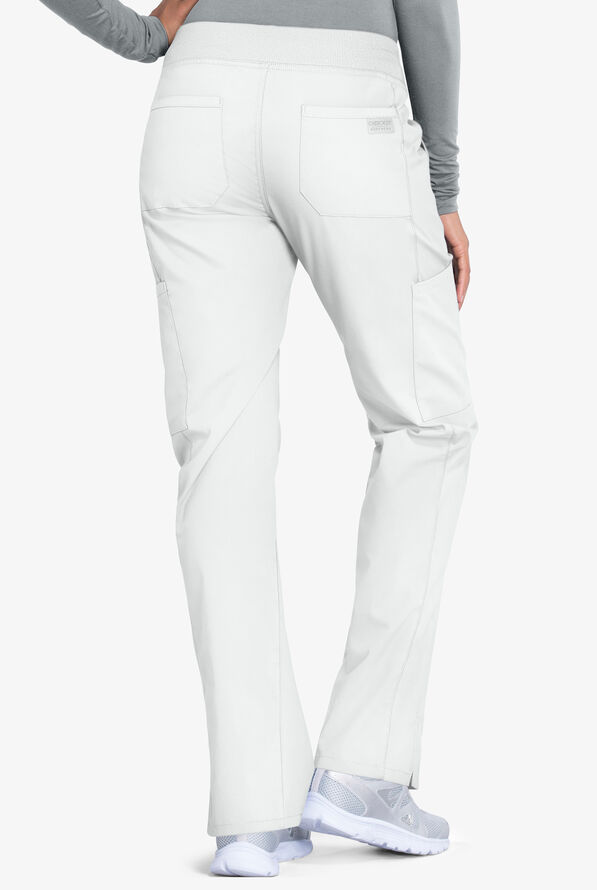 Cherokee Workwear Professionals Women's 6-Pocket STRETCH Pull-On Scrub Pants - Tall - White - 2