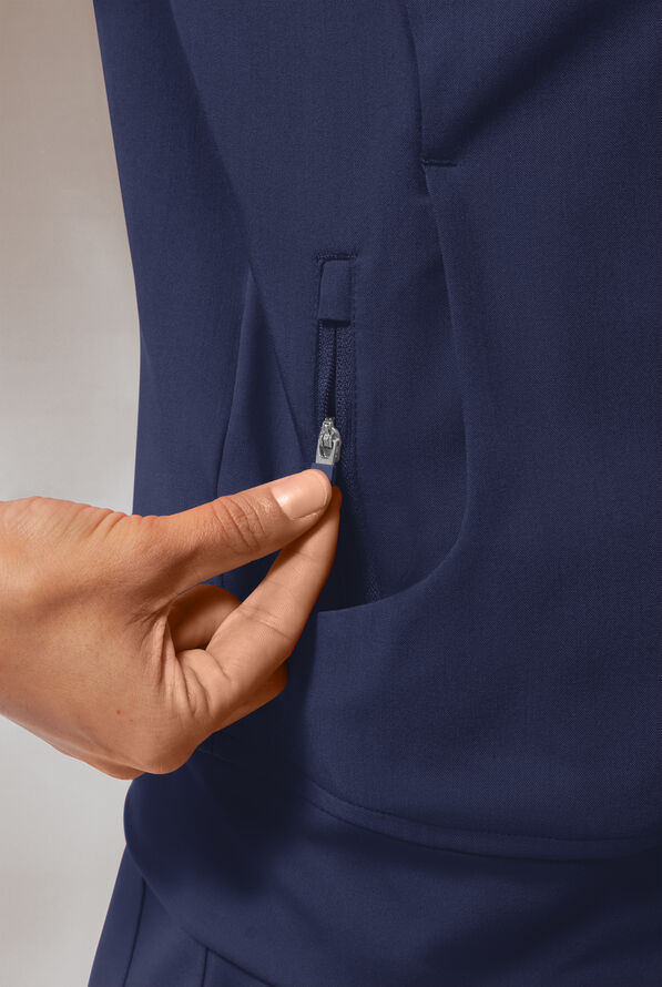 Chaqueta médica Hypothesis Base de corte holgado con cremallera y 3 bolsillos para mujer - Navy - 5