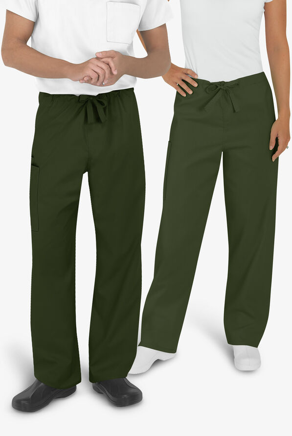 UA Best Buy Scrubs Unisex 3-Pocket Drawstring Pant - Olive - 2